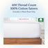California Design Den White Twin XL Fitted Sheet, 100% Cotton, 400 Thread Count Sateen, Fits College Dorm