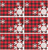 Christmas Red Plaid Snowflake Placemats, Set of 6, Heat-Resistant, Washable Table Mats for Kitchen Dining Decoration