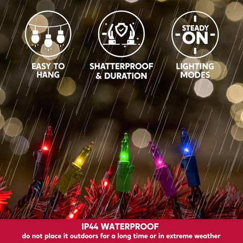 Lights,100 Count 21.4FT Joiedomi Multicolor Christmas String Christmas Fairy Tree Lights Plug in for Indoor Outdoor