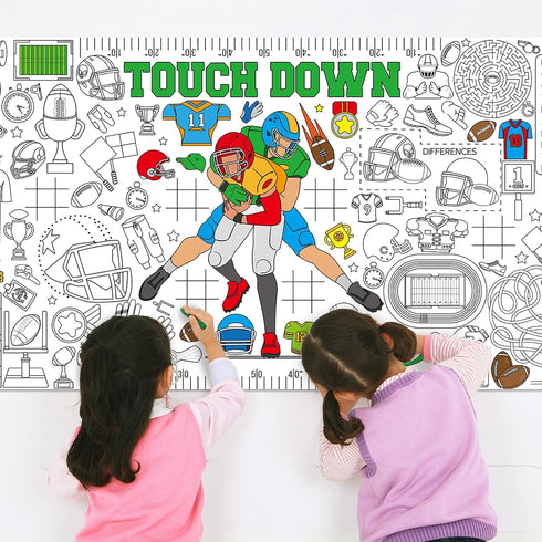 Naozinebi Football Giant Coloring Poster Football Large Versatile Activity Drawing Paper Coloring Tablecloth DIY Sport