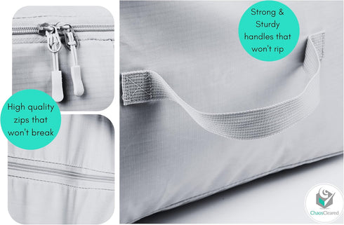Comforter Storage Bag - Folding Organizer for King/Queen Comforters, Pillows, Blankets, Mothproof Space Saver