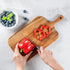 Acacia Wood Serving Board, Cutting Board with Handle, Wooden Cheese Board, Charcuterie Board for Food, 15x7.5x0.6 Inch