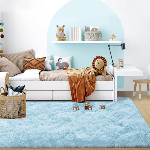 4x6 Ultra Soft Fluffy Rugs for Bedroom Feet, Shag Area Rugs for Living Room, Large Comfy Furry Rug for Boys Kids Baby