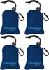 ChicoBag Original Compact Reusable Grocery Bag with Attached Pouch and Carabiner Clip - 4 Pack Blue