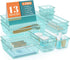 WOWBOX 13 PCS Plastic Drawer Organizer Set, 5 Sizes for Makeup, Jewelry, Gadgets, Kitchen, Bedroom, Office