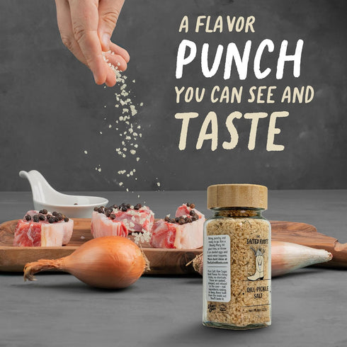4oz The Salted Roots - Dill Pickle Salt - Vodka-Infused with Fresh Dill, Vinegar & Pickling Spices - Tangy Gourmet