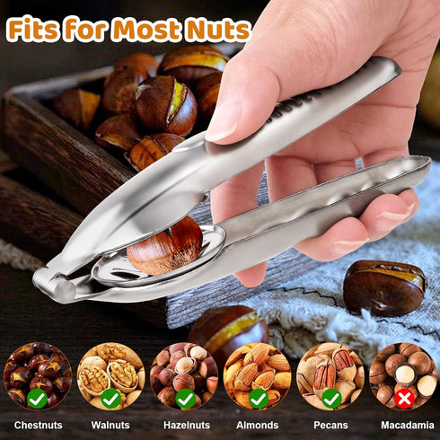 2 2 Upgraded Chestnut Cutter Tool Chestnut Open Clip Stainless Steel Chestnut Opener Portable Nut Cracker Walnut