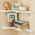 Cute Cloud Corner Shelves - Set of 2 White Wooden Floating Corner