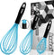 Anaeat Silicone Balloon Whisk, Heat Resistant Kitchen Whisks for Whisking, Cooking, Baking, Beating, Blue