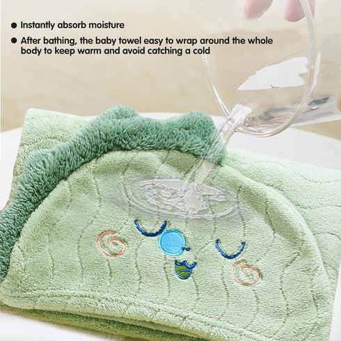 2 Pack 0-12 27.5 55 inch Hooded Towel for Kids, Coral Fleece Kids Bath Towels, Soft and Absorbent Toddler Towels