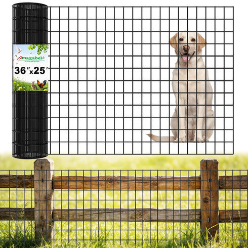 Amagabeli Black Coated Welded Wire Fence 2 inch x 3 inch 36inch