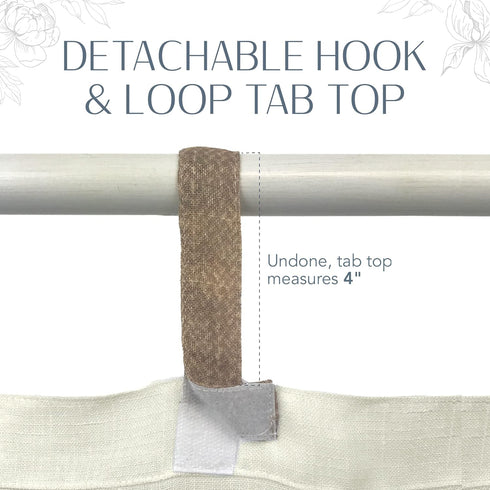 Elrene Home Fashions Darien Weatherproof Tab-Top Sheer Solid Color Curtain Panel, 52”W x 84”L, Indoor/Outdoor, Ivory