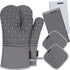 Oven Mitts and Pot Holders Set, 6pcs High Heat Resistant 550 Degree Oven Gloves with Non-Slip Silicone Surface
