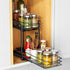 RCHYFEED Spice Organization for Cabinet, 2 Tier Pull Out Spice Rack for Seasoning Organizer, Height Adjustable Heavy
