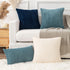 Pack 2 18x18 Inch, Kevin Textile Soft Corduroy Throw Pillow Covers of Plush Striped Decorative Square Cushion Covers