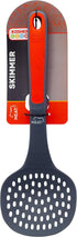 Meat Red Slotted Skimmer Spoon - Non Stick Silicone Strainer for Soups, Stews, Gravy, Comfortable Handle