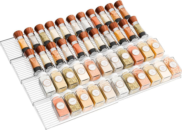 Yieach 8 Pack Adjustable In Drawer Spice Organizer - Expandable From 11" to