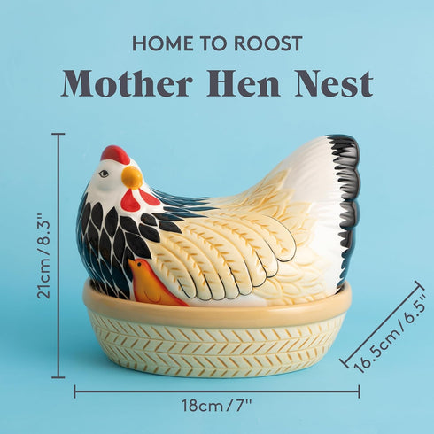 21 16.5 18 cm Mason Cash Mother Chip Resistant Hen Nest Egg Storage, Ceramic, Multi-Colour, x x