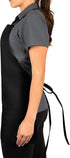 3 Pack 6 KNG Black Pocket Adjustable Bib Apron for Men and Women