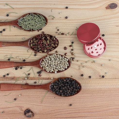 Spice Grinder Crasher 2 Inch Portable Size with Magnetic Lid - Red