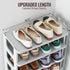 TRZZ 5-Tier Narrow Shoe Rack, Height-Adjustable Shoe Organizer for Closet, Entryway, Small Space, Grey Plastic