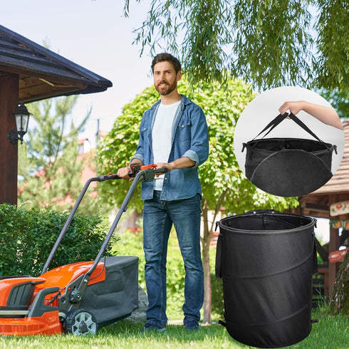24 Gallons Collapsible Trash Can with Gloves, Camping Trash Can with Lid, Pop Up Garbage Can for Outdoor, Large