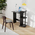 Furinno Compact Computer Desk with Shelves, Round Side, Americano/Black Finish