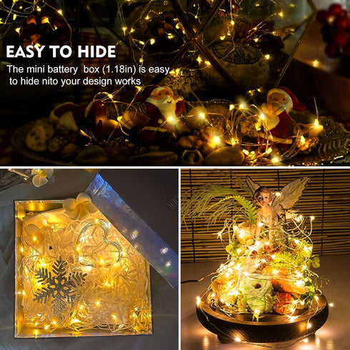 12 Pack 7 20 AIKEI Led Fairy Lights Battery Operated String Lights Waterproof Silver Wire Feet Led Firefly Starry Moon