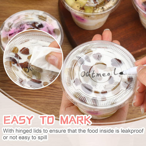 200 9 oz Sets, 100 Pack 100 Didaey Pcs Clear Plastic Parfait Cups with Flat Lids and Spoons Disposable Yogurt Parfait