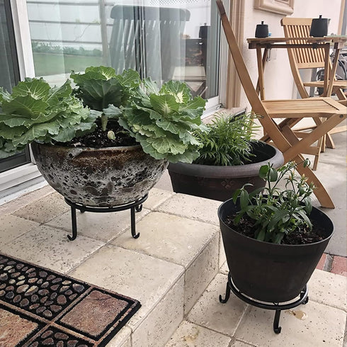 5 Pack Metal Plant Stands,Heavy Duty Potted Holder for Flower Pot,Indoor Outdoor Metal Rustproof Iron Garden Container