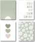 XWELLDAN Boho Sage Green Sun You Are My Sunshine Daisy Flower Heart Poster