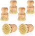 SynHHergyx 6 Packs Bamboo Dish Scrub Brushes Wok Brush Dish Scrubber Brush Kitchen