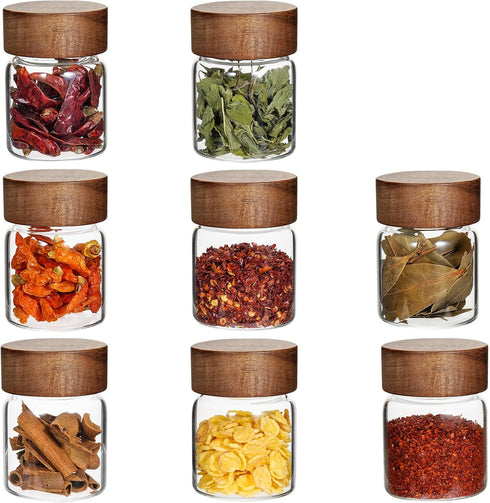 Foyofly Glass Spice Jars Seasoning Containers Small Glass Jars with Lids Airtight Food