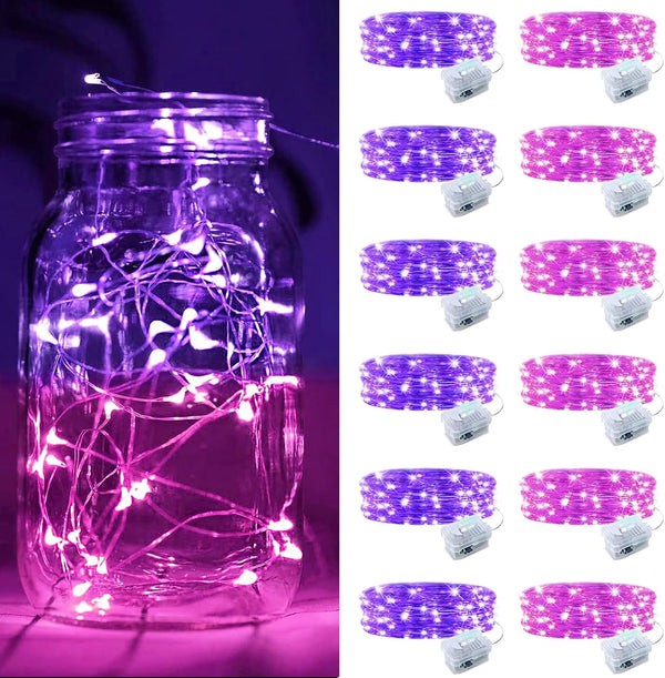 ZGWJ 12 Pack Battery Powered Fairy Lights, Mixed Colors 7Ft 20 Mini