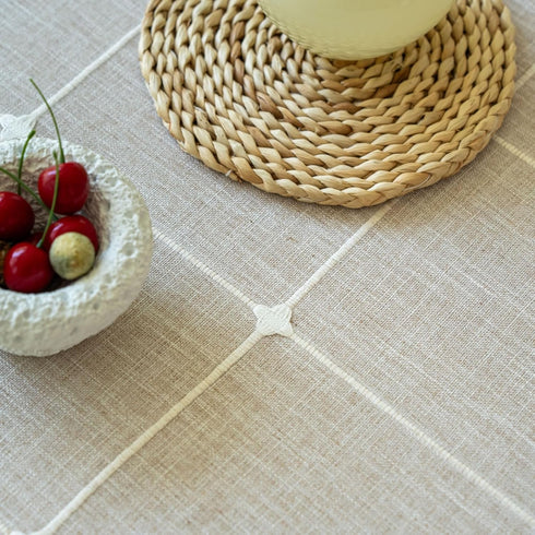 LAVSHOME (63" 19.7" Modern Coffee Table Cloth with Storage Pockets on Both Side,Farmhouse Coffee Table Cover Rectangle