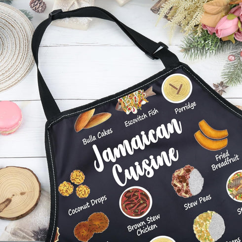 G2TUP Cooking Dishes Recipes Soup Apron with Pockets for Jamaican Cuisine