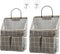 2pcs Wall Hanging Storage Bag, Organizer Bags with Pockets for Dormitory Bathroom Bedroom Kitchen (Grey Grid)