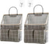 2pcs Wall Hanging Storage Bag, Organizer Bags with Pockets for Dormitory Bathroom Bedroom Kitchen (Grey Grid)