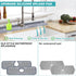 Longer Sink Splash Guard Mat, 33 inch Silicone Faucet Handle Drip Catcher Tray for Kitchen Bathroom Countertop (Grey)