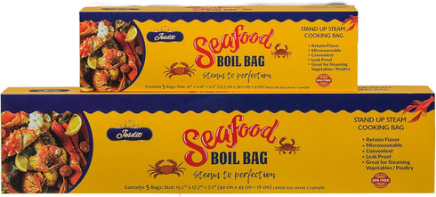 Seafood Boil Bags Large - Pack of 5 Ideal for Fish, Crab, Shrimp, Crawfish, Veggies Cooking and Storage