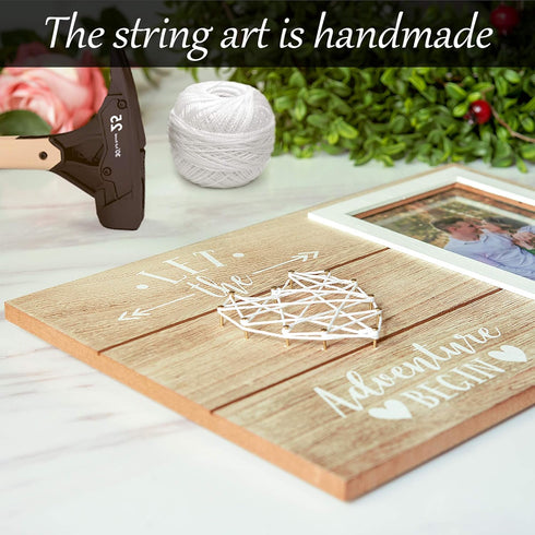 Engagement Wedding Gifts for Couples - Romantic Love Picture Frame Gift - Let The Adventure Begin - 4x6