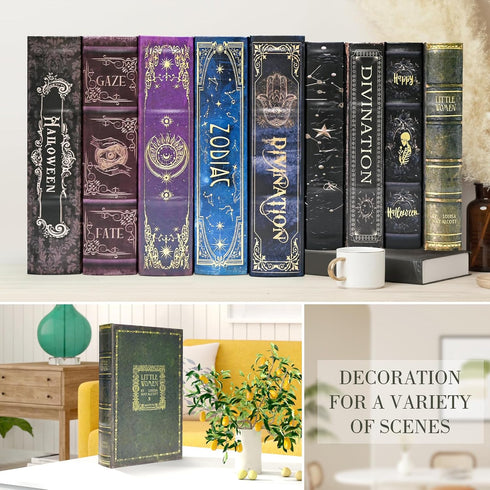 Microkize Little Women Decorative Book Box, Faux Book Safe with Lid, Hidden Storage Compartment for Remote Control