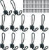 Rustic Entryway Hooks - 12 Pack Farmhouse Hooks with Metal Screws, Black Decorative Wall Mounted Coat Rack