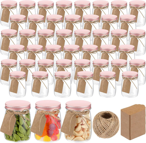 Nitial 50 Pack 5 oz Plastic Jars with Lids Bulk Yogurt Containers