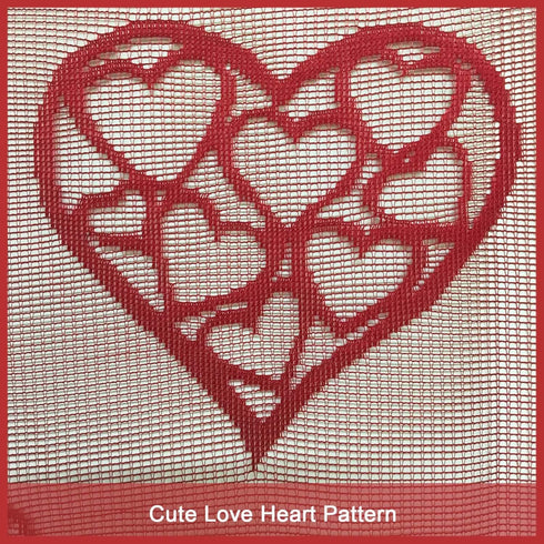 Red Heart Mantle Scarf for Fireplace Decorations - Lace Mantel Cover Runner for Home Living Room, Romantic Indoor Decor