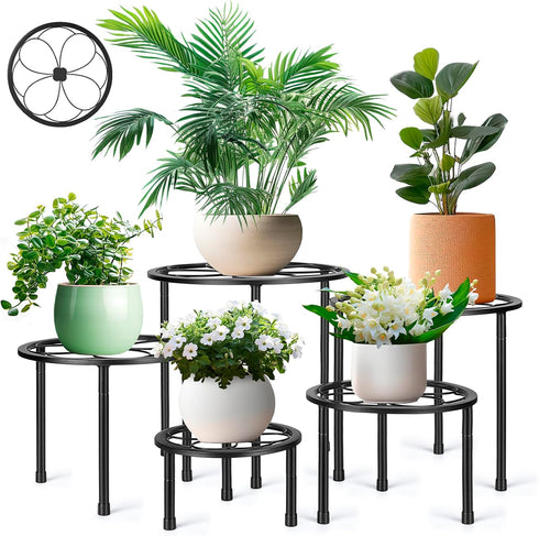 Amaoot 5 Pack Metal Plant Stand, Iron Plant Stands for Indoor and