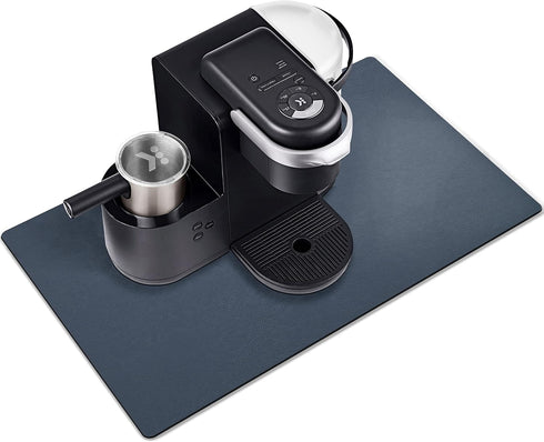 Golener Coffee Maker Rug, Coffee Bar Decor for Coffee Station, Non-slip Material Keeps Dish in Place, Marble Navy