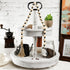 Jetec Coffee Bar Decor, Wood Bead Garland with Tassel for Coffee Bar Try Decor Accessories