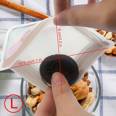 Enkrio 20 Large Reusable Mason Jar Zipper Bags, Airtight Seal Saver for Seeds, Candy, Biscuits, Spices (20Pcs)