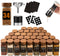 Yangbaga 34Pcs Glass Spice Jars with Labels-4oz Acacia Wood Lid Square Spice